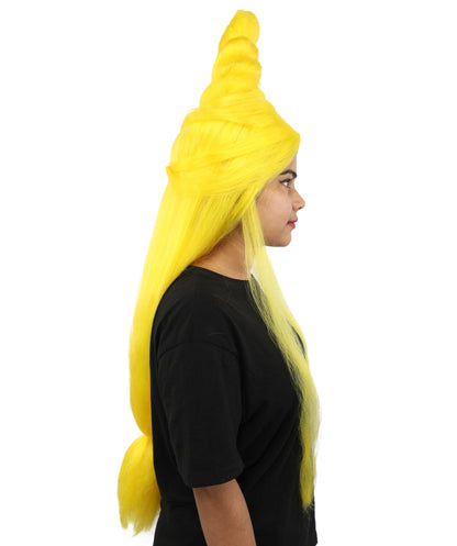 HPO Adult Women's Sculpted Loop Topknot Wig | Multiple Color Options | Create of synthetic fiber, gravity-defying twisted vertical bun with long face-framing strands, breathable base | Party, Halloween, theater, drag, performance, costume events