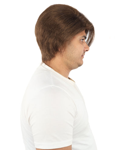 HPO Men’s Blonde Wig with Long Side Bangs  | Flame-retardant Synthetic | Ideal for Cosplay, Halloween & Party Looks
