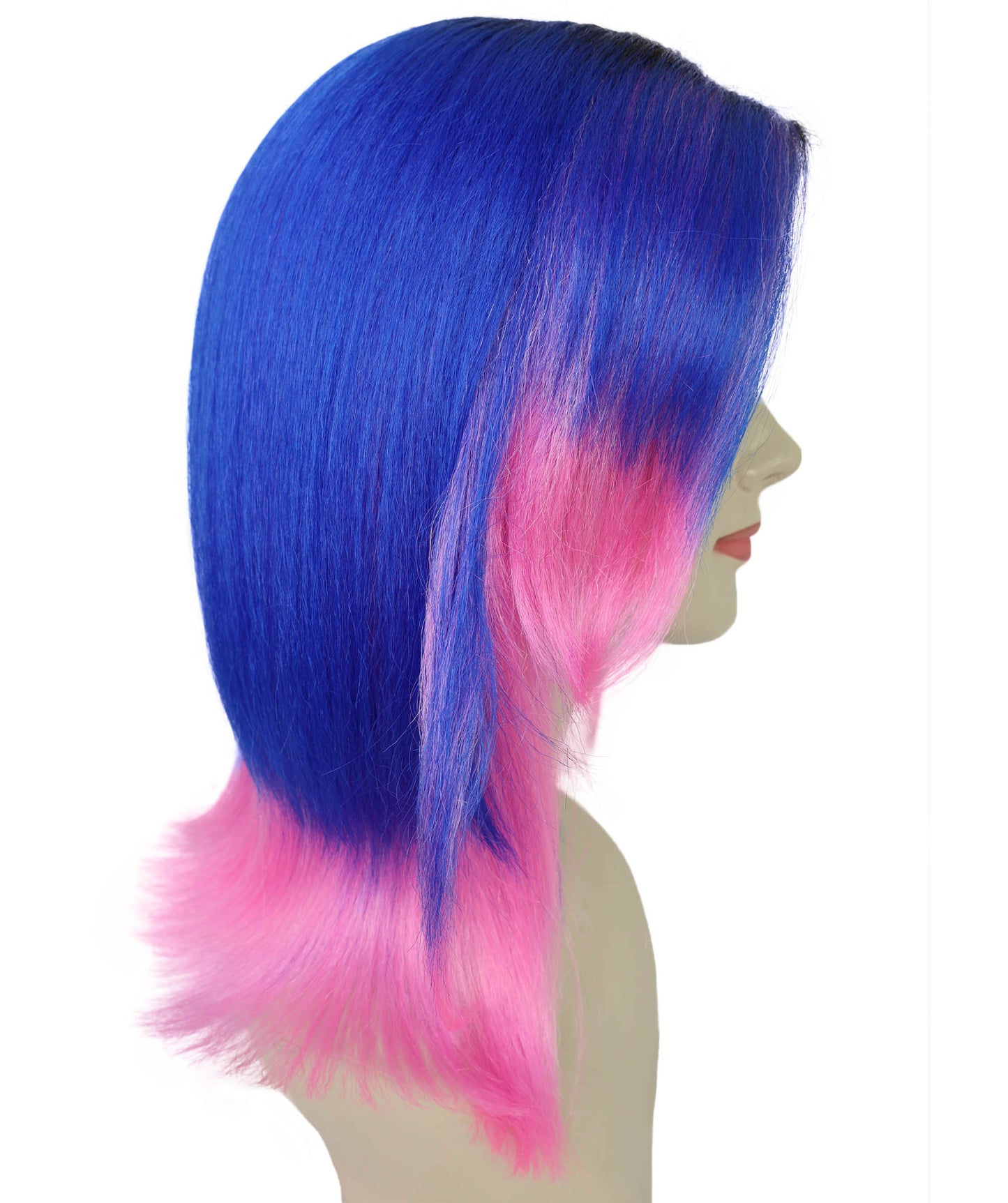 HPO Women's Split-Dye Synthetic Wig – Two-Tone Color Hairpiece for Parties Festivals and Themed Events