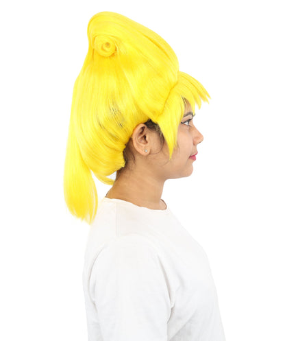 HPO Adult Women's Avant-Garde Bouffant Wig | Multiple Color Options | Create of synthetic fiber, massive smooth updo with micro bangs, breathable base | Party, Halloween, theater, drag, performance, costume events