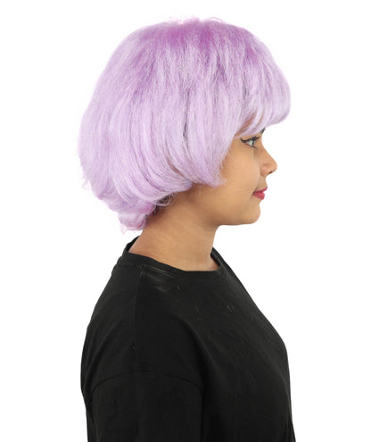 HPO Adult Women's Short Silver White Pixie Wig  | Edgy Layered Cut with Bangs | Synthetic Hair Wig for Stage Fashion, Cosplay, Halloween & Bold Party Looks