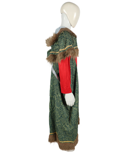 HPO Adult Men's Vintage Santa Claus Costume | Classic Red Velvet Suit with White Faux Fur Trim | Christmas Party Holiday Outfit