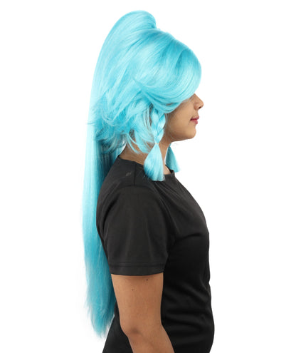 HPO Adult Women's Alien Nature Spirit Hair | Multiple Color Options | Soft Textured Bob with Beaded Braids, Heat Resistant Synthetic Fiber & Breathable Mesh | Halloween, Fantasy Roleplay, Themed Party, Theater & Carnival