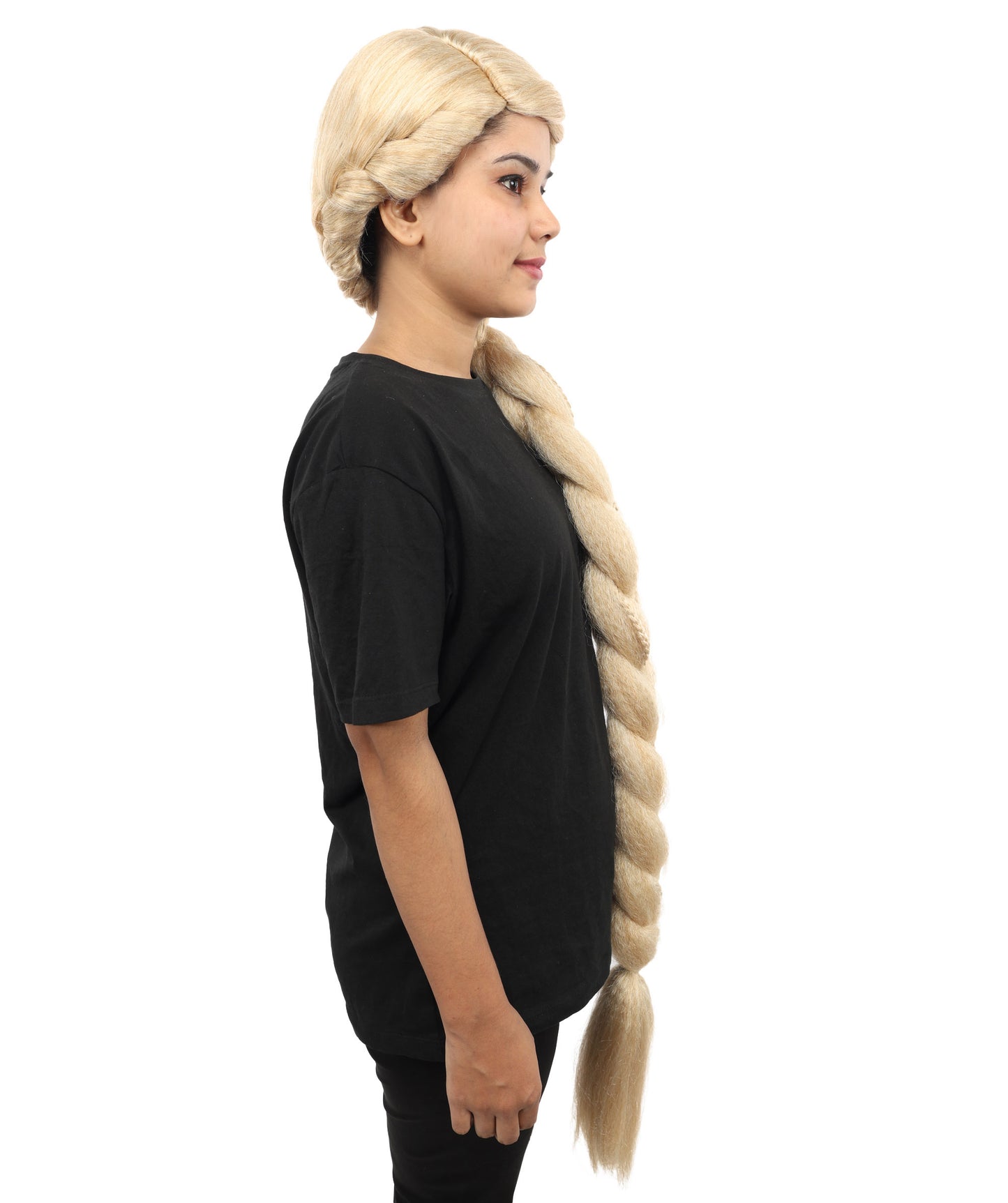 HPO Women’s Princess Inspired Blonde Wig | Extra Long Thick Braid | Synthetic  Hairpiece for Cosplay, Halloween, Stage & Themed Parties
