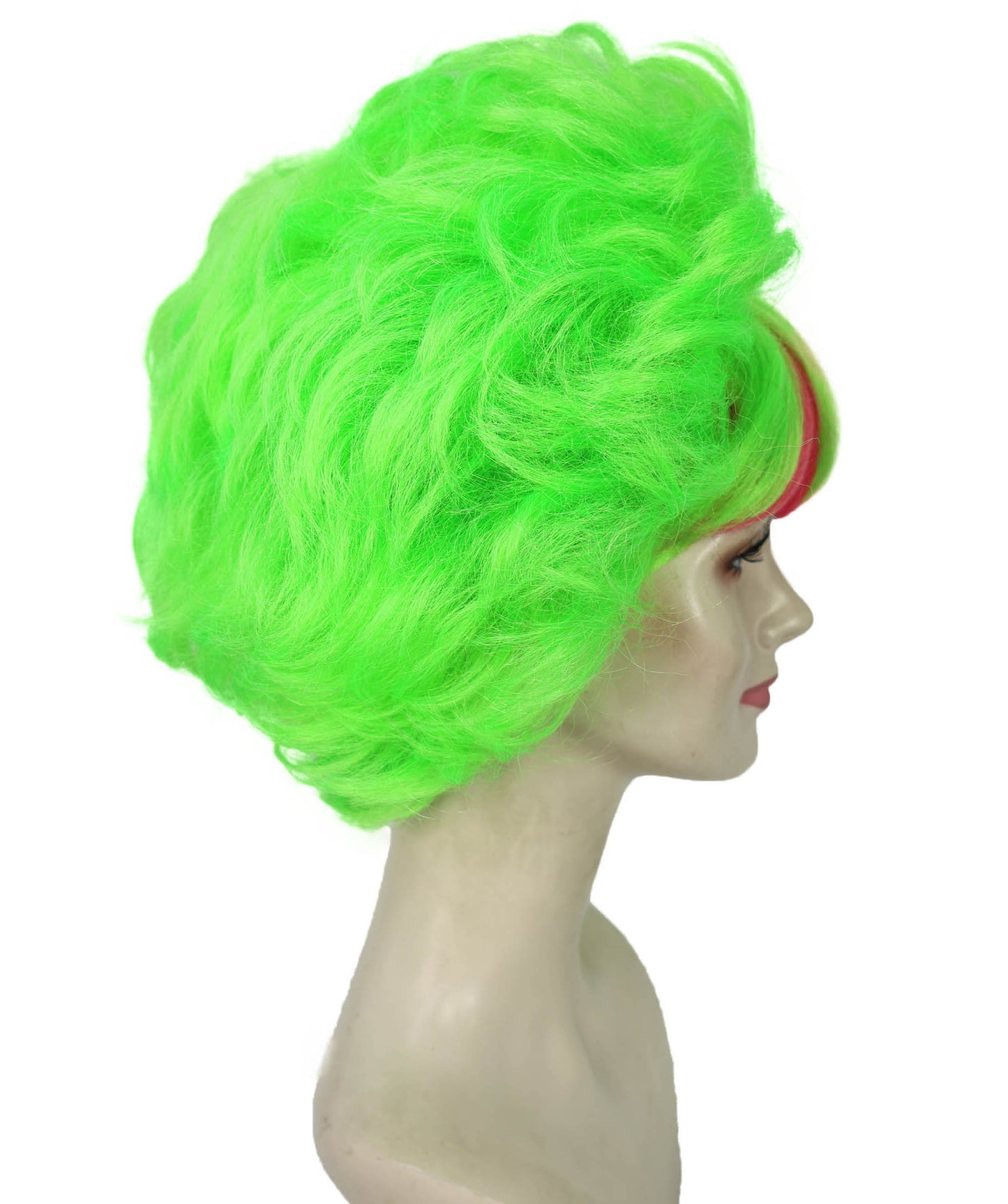 80’s Pop Neon and Pink Wig for Women | Short Flip Rave Punk Hair | Retro Halloween Party Accessory