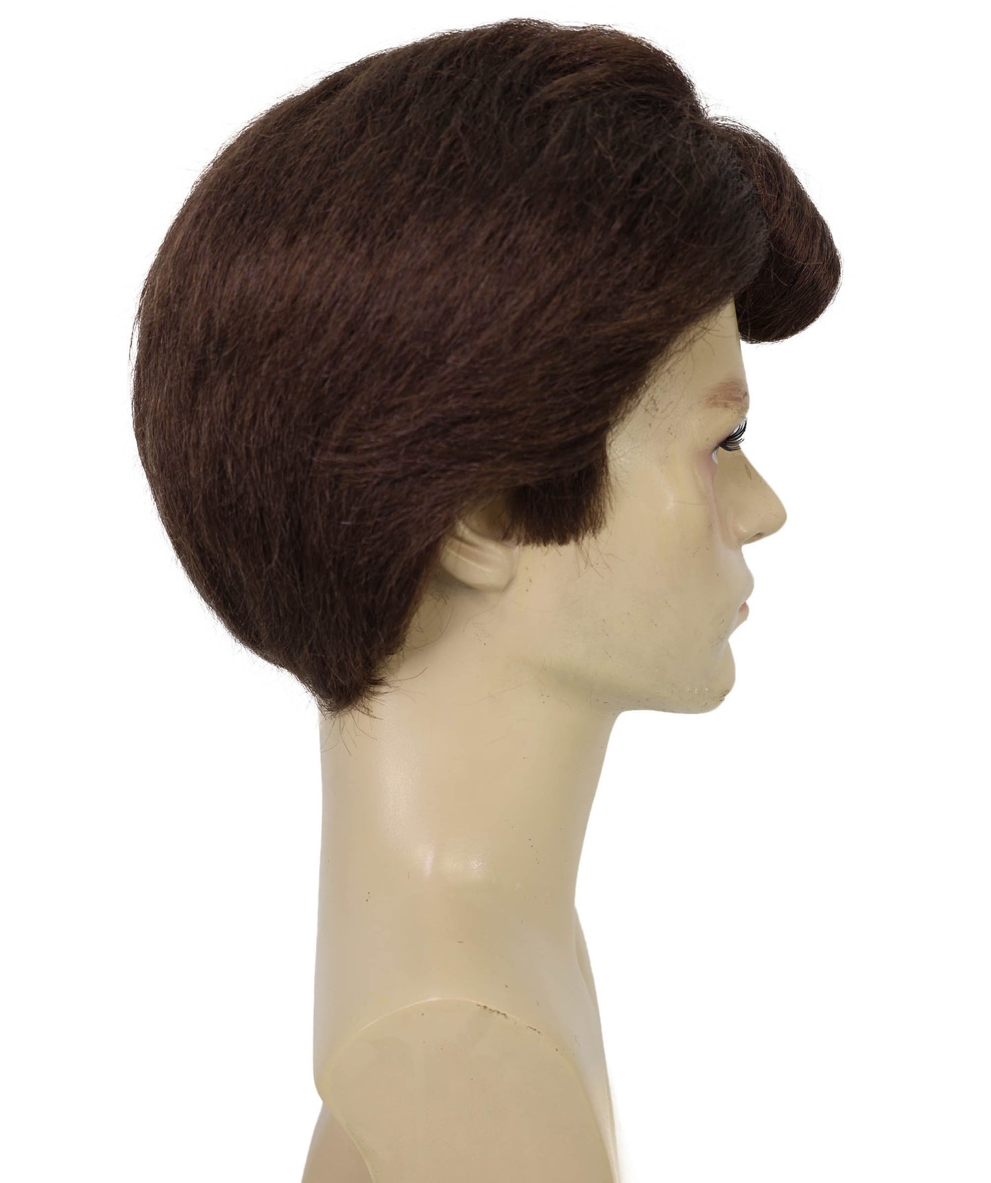 Adult Men’s Retro Rock‘n Roll Brown Greaser Wig | Vintage 50s Wig Style for Parties and Theater | Flame-retardant Synthetic Fiber
