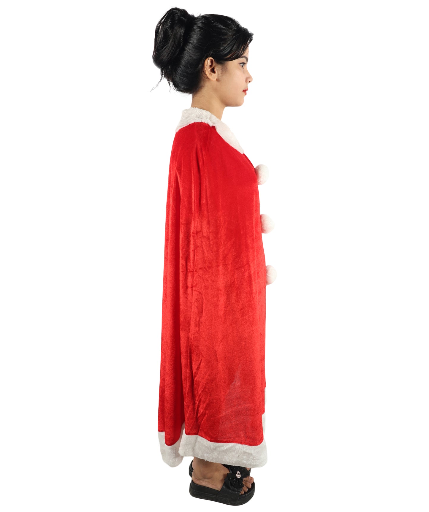 HPO Adult/Teen Women’s Festive Winter Character Costume | Red Holiday Dress with Faux Fur Trim | Lightweight Breathable Fabric –  for Parties & Stage