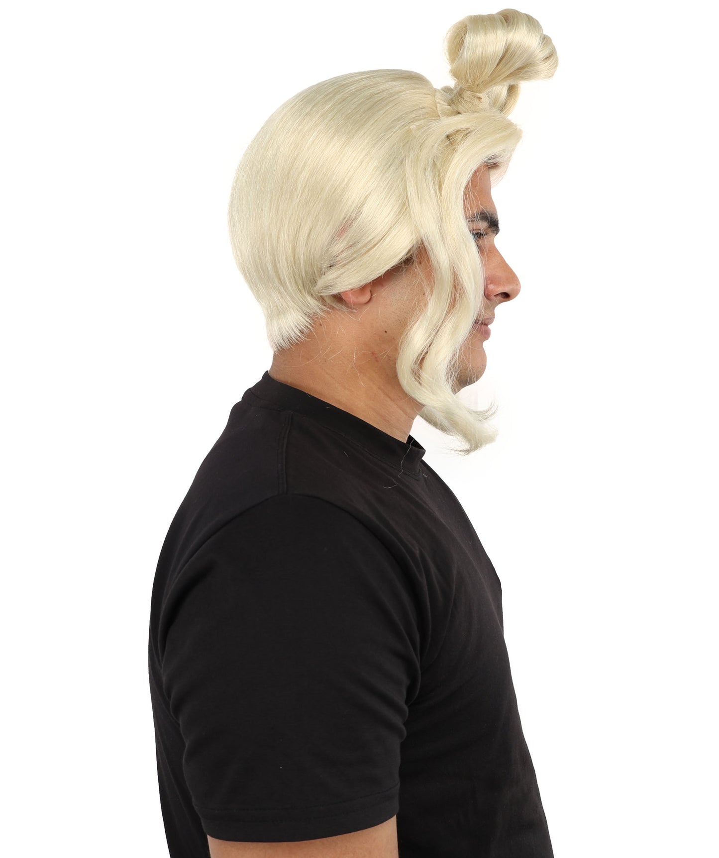 HPO Adult Blonde Double Twin Bun Updo Wig – Raised Hair Design Featuring Smooth Texture | Used for Character Styling, Theme Events, Stage Appearances & Creative Looks