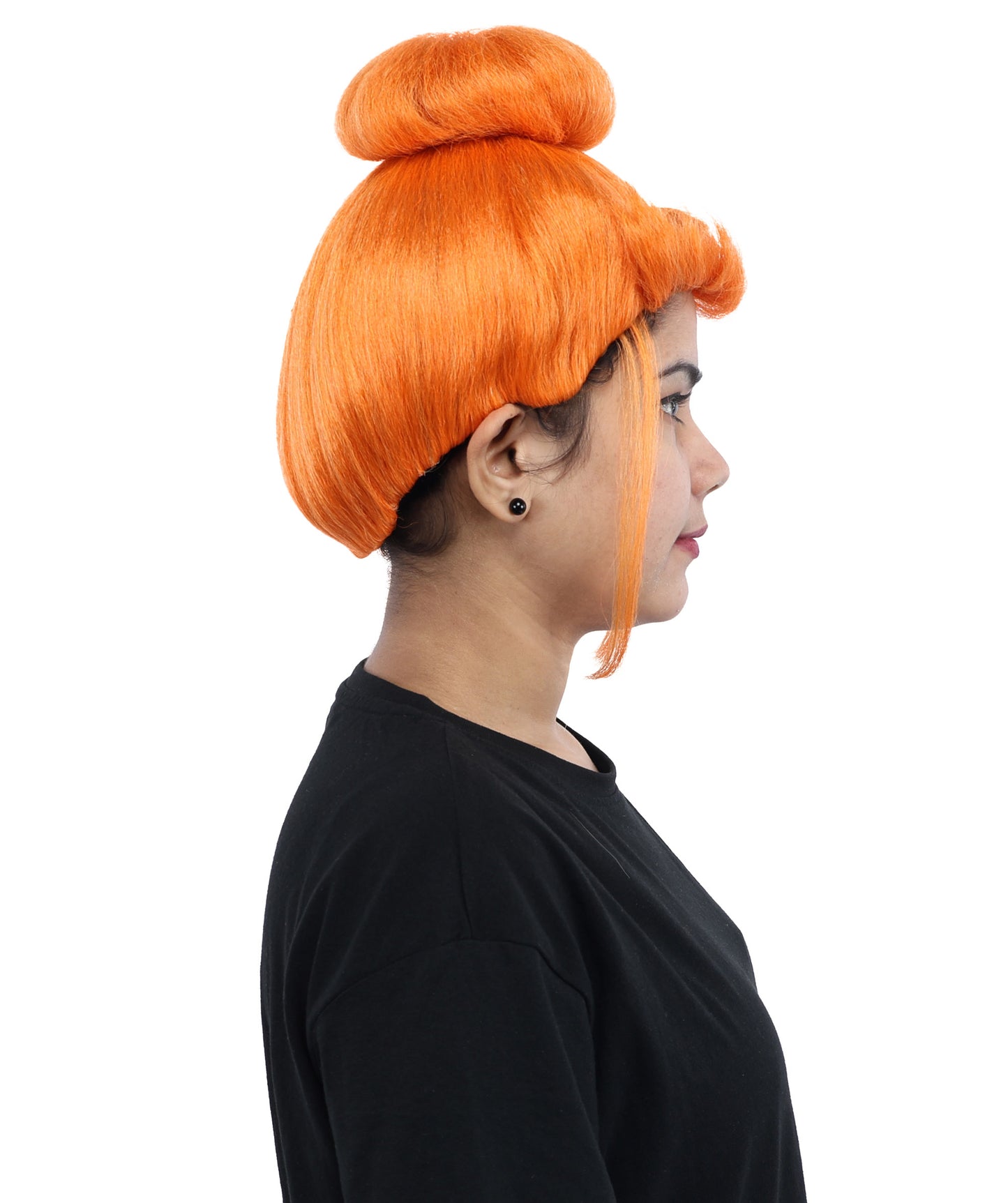 HPO Cavewoman Orange Wig – Women’s  Prehistoric Cartoon Bold Style Hairpiece | Stone Age Inspired Hair for Party Gatherings & Roleplay Events