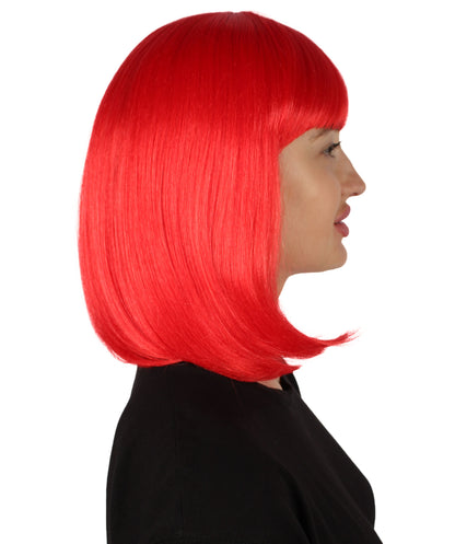 HPO Women's Shoulder Length Bob Wig Collection | Straight Halloween Wig Multiple Color Option | Premium Breathable Capless Cap