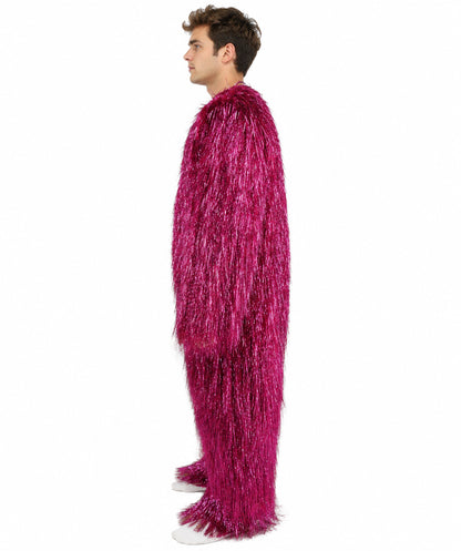 HPO UnisexTinsel Hairy Costume, Bundle & Mask Set | Full-Body Suit & Matching Mask | Long Hair Funny Costume for Halloween, Performers, Cosplay & Mascots | Multicolor Options