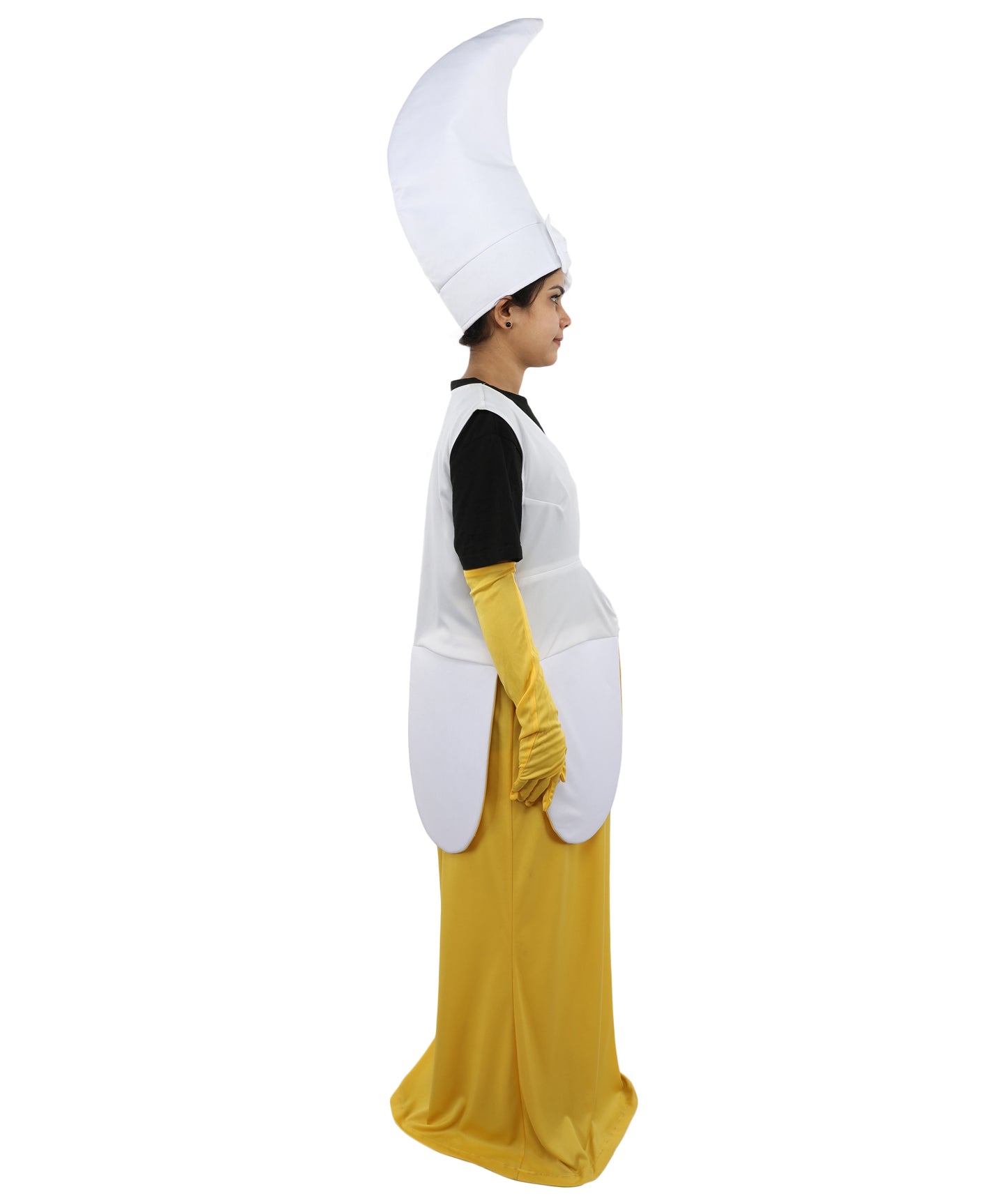 HPO Women's Fun Banana Costume – Yellow & White Playful Fruit Style Outfit – Soft Structured Design for Halloween & Cosplay Parties