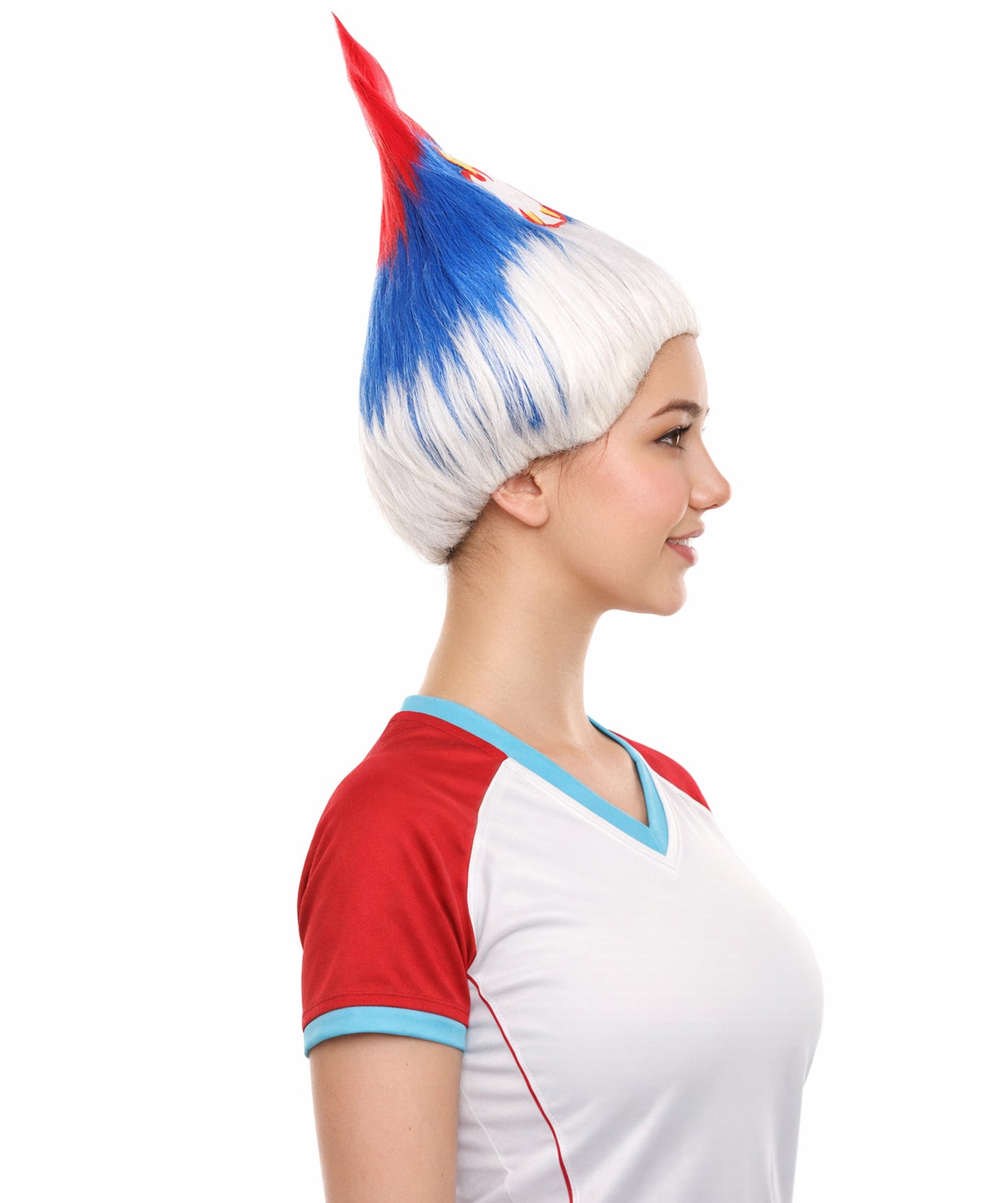 Serbia Flag Sport Troll Wig | Premium Breathable Capless Cap