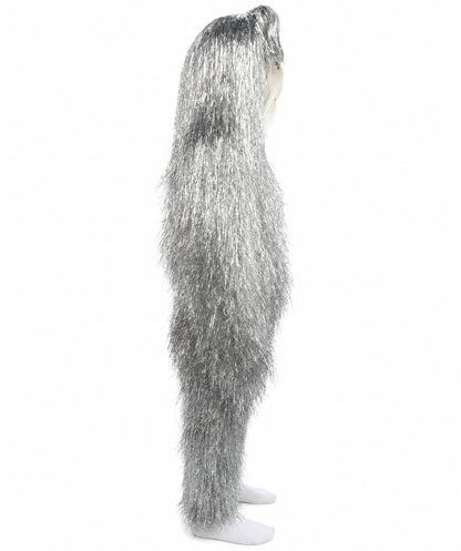 HPO Unisex Teen Extreme Tinsel Hairy Person Costume Bundle & Mask Set - Full-Body Tinsel Hair Suit Extra-Long Costume Wig for Halloween, Cosplay & Parties - Multiple Color Options