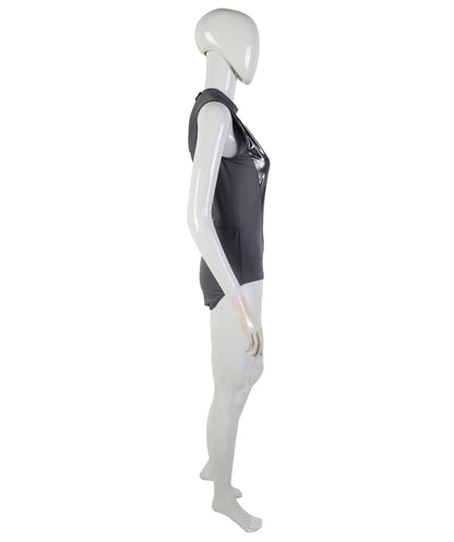 HPO Women's Classic Grey Bodysuit Costume | Women’s One Piece Swimsuit & Beach Wear Outfit | Well suited to Party & Club Wear