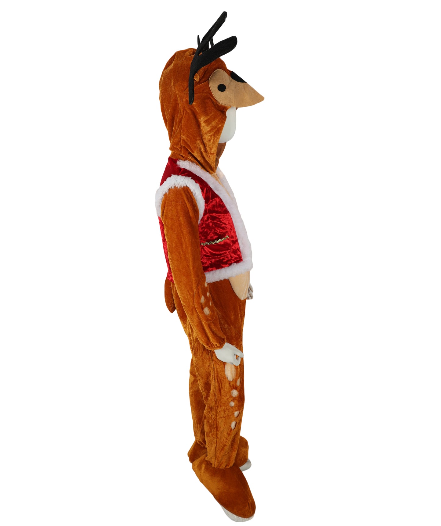 HPO Teen Inflatable Reindeer Rider Brown & Red Costume | Hilarious Christmas, Holiday and Party Outfit