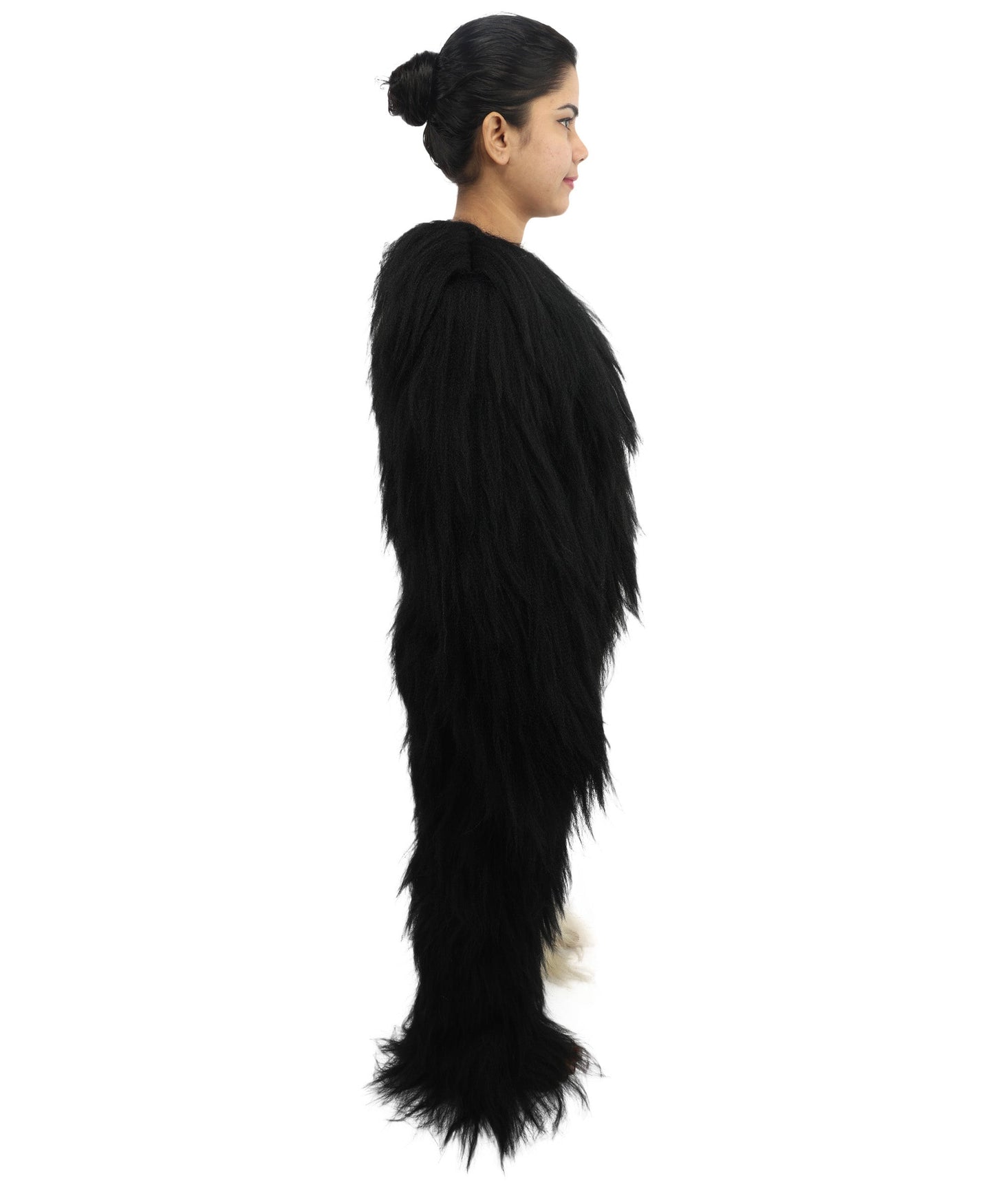 HPO Teen Extreme Hairy Person Two Part Costume, Mask and Bundle Set - Full-Body Hair Suit Extra-Long Costume Wig for Halloween, Cosplay & Parties - Multiple Color Options