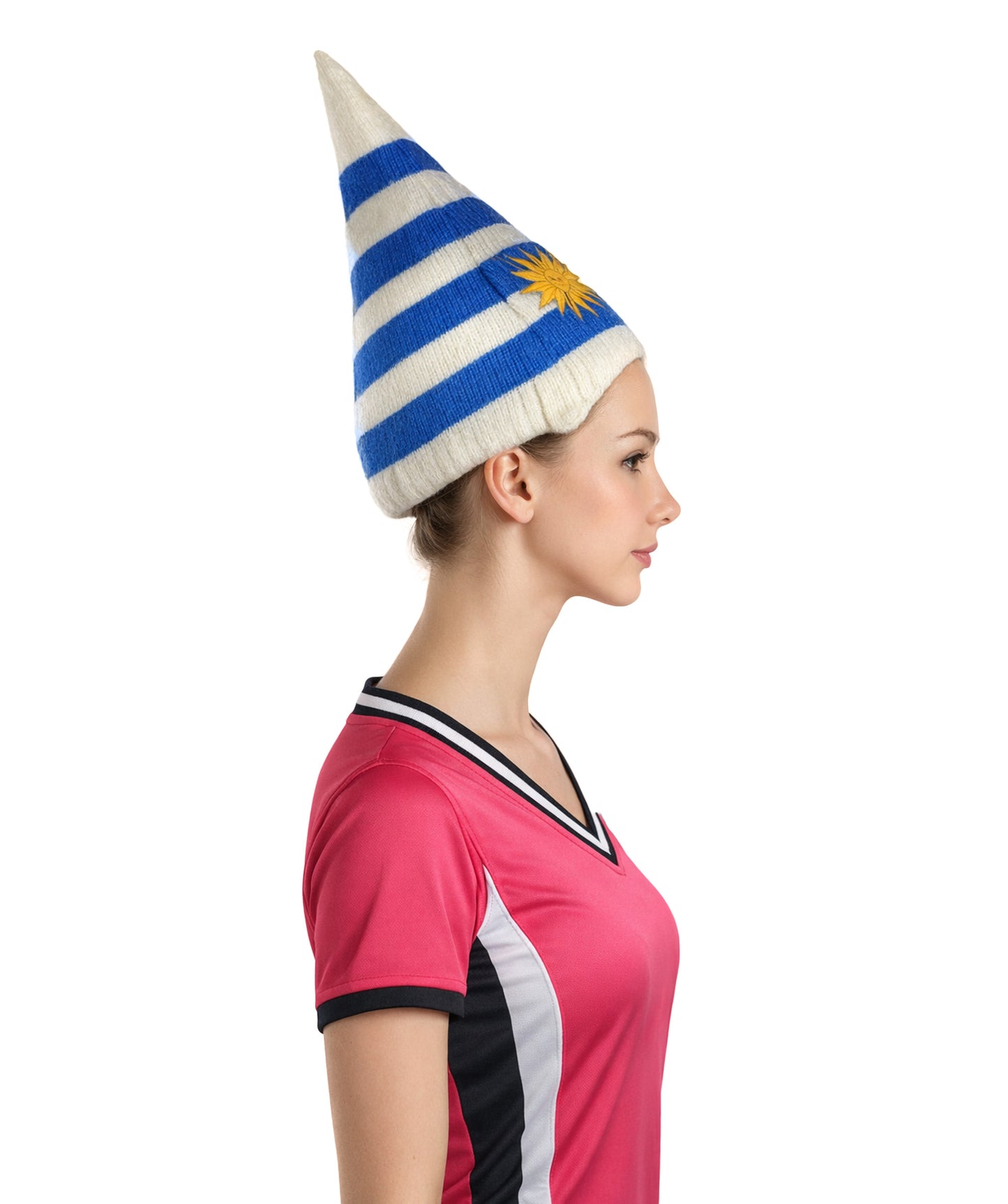 Uruguay Flag Sport Troll Wig | National Pride | Premium Breathable Capless Cap
