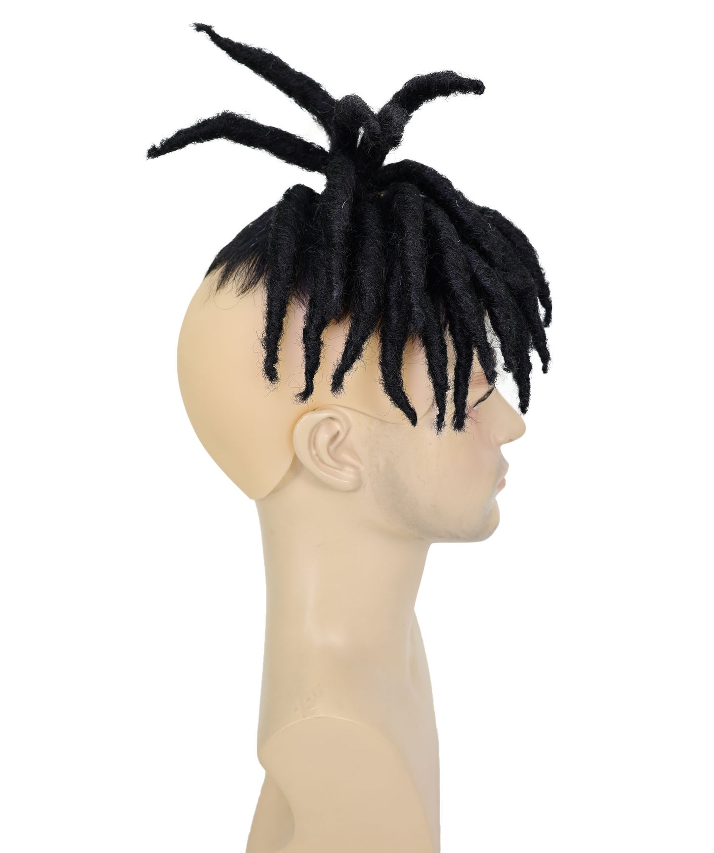 HPO Men’s American Rapper Dark Blue Dreadlock Updo Wig I Non-flammable Synthetic Fiber Wig