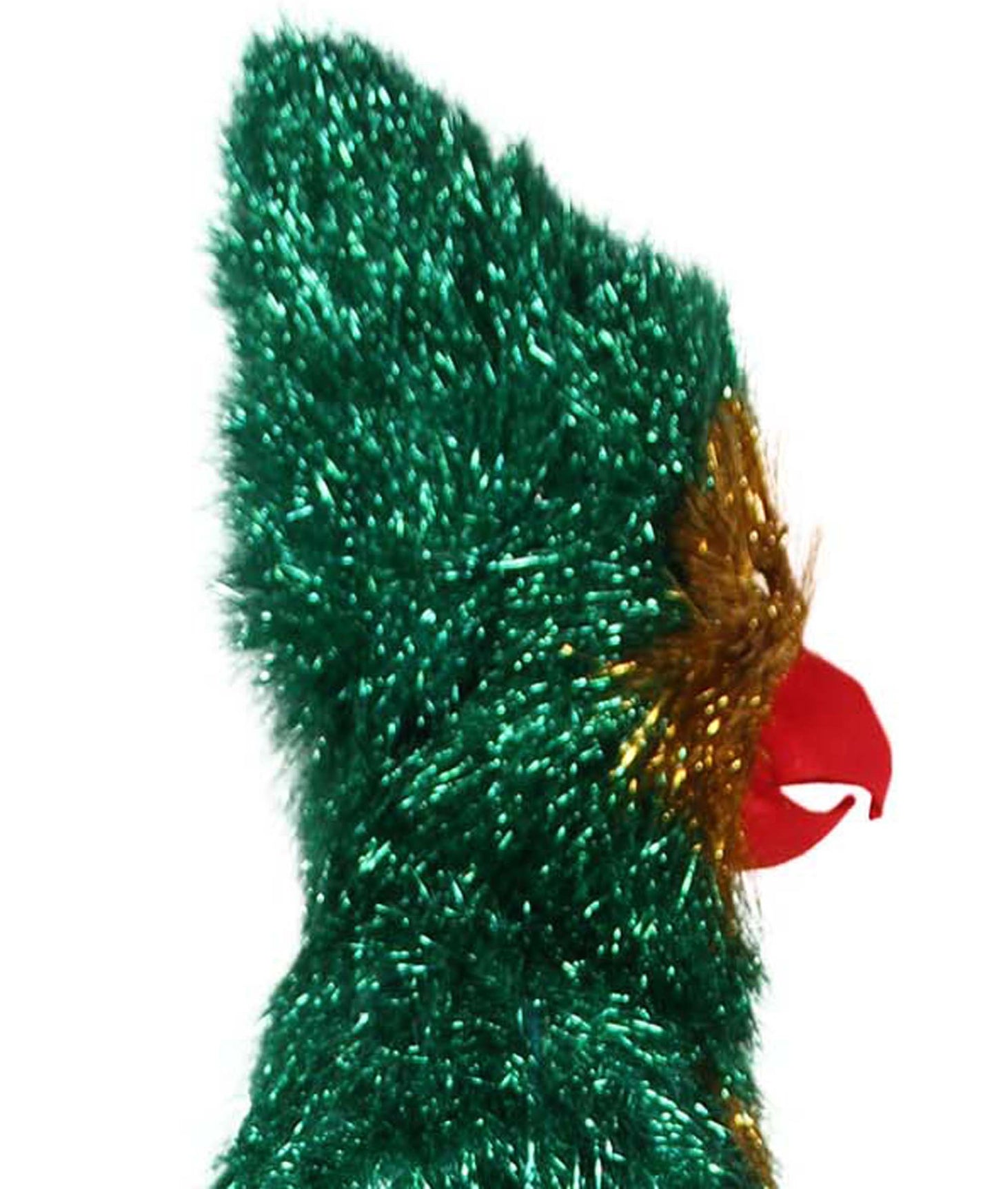 HPO Men's Furry Cardinal Mascot Tinsel Mask Costume, Halloween-Mask, Flame-retardant Tinsel Material