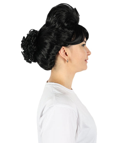 HPO Women's Bun Style 50s Housewife Multiple Wig | Halloween and Cosplay Wig | Flame-retardant Synthetic Fiber