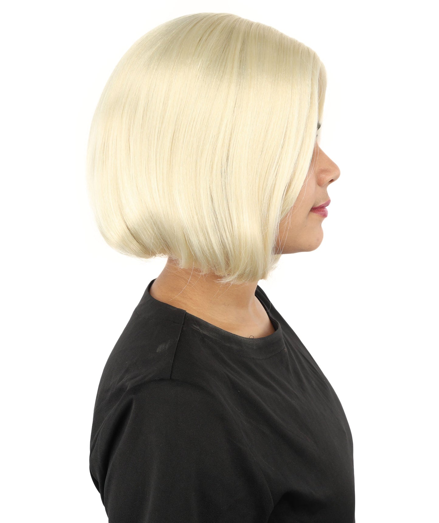 Adult Women's Two-Tone Bob Wig | Multiple Color Options | Short Straight Blunt Cut Inspired by American Pop Artist Look | Natural Hairline for Halloween and Cosplay