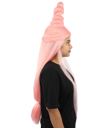 HPO Adult Women's Sculpted Loop Topknot Wig | Multiple Color Options | Create of synthetic fiber, gravity-defying twisted vertical bun with long face-framing strands, breathable base | Party, Halloween, theater, drag, performance, costume events