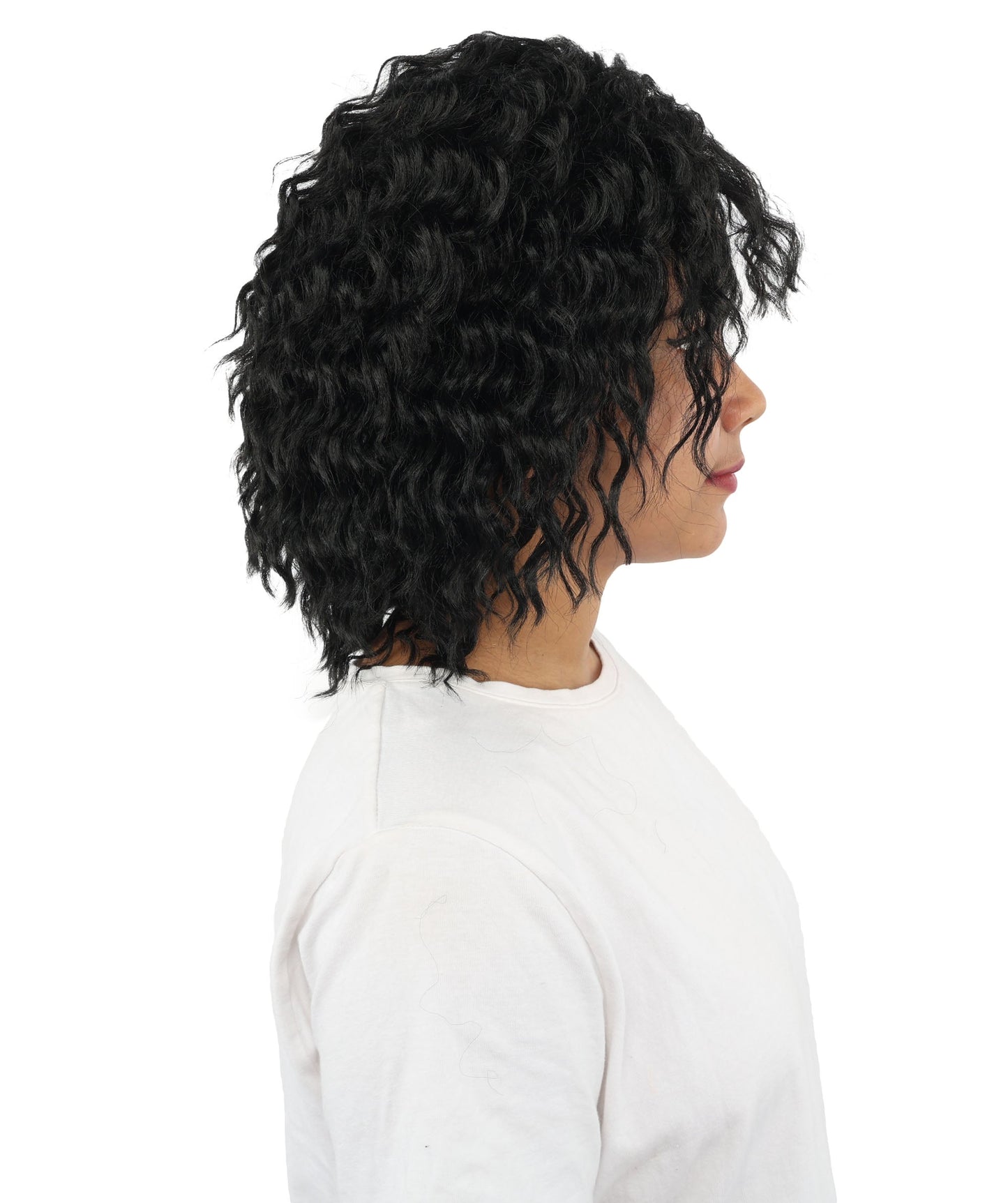 HPO Adult Women's Messy Teased Spiky Multicolor Wig | Curly Two-tone vibrant hue, create of synthetic fiber, extreme textured volume, breathable capless base | Party, Halloween, theater, drag, performance, costume events