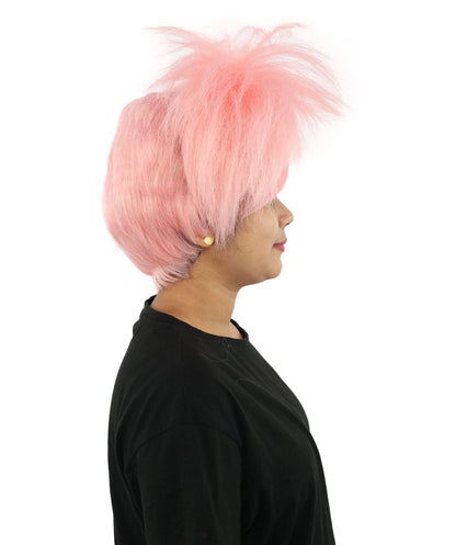 HPO Women’s 15-Inch Orange Spiky Troll Wig | Fun Animated Character | Bright and Bold Look for Halloween, Cosplay, and Themed Party