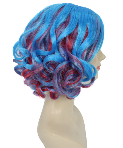 Women's Short Curly Multicolor Wig – Vibrant Synthetic Fiber for Festivals, Anime Conventions, and Halloween Parties Breatheble Capless Cap