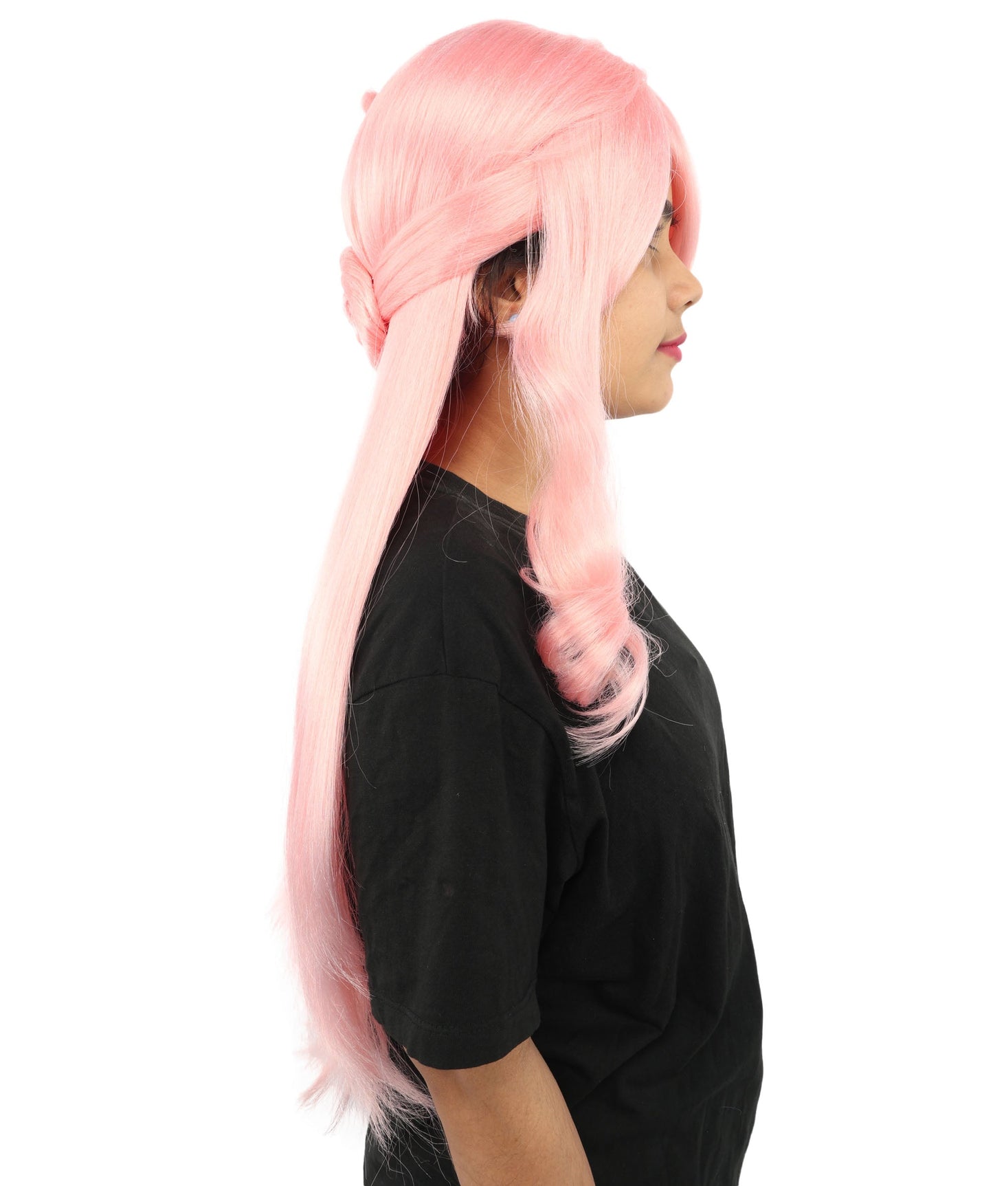 HPO Adult Women's Anime Character Wig | Multiple Color Options | Synthetic Fiber with Side Swept Bangs and Top Tuft | Halloween Party and Comic Con Events