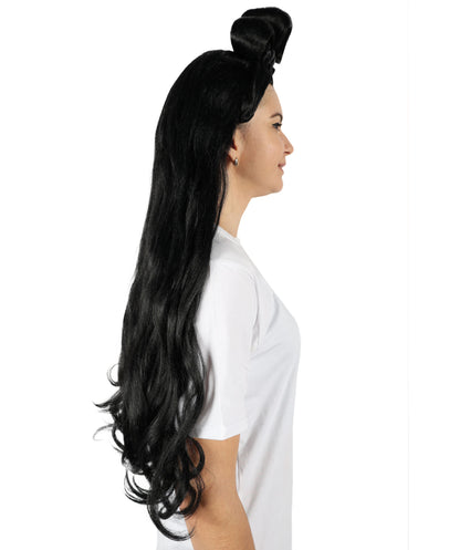HPO Women's Long Curl Wig with Ring , Multiple Color Options , Flame-retardant Synthetic Fiber