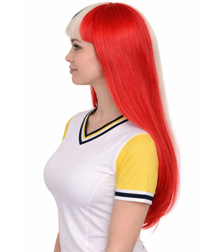 Peru Flag Sport Party Long Bob Wig | Long Straight | Premium Breathable Capless Cap