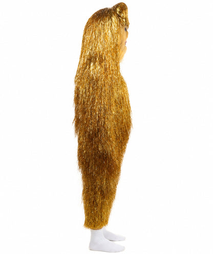 HPO Teen Extreme Hairy Two Part Costume Bundle & Mask Set - Full-Body Hair Suit Extra-Long Costume Wig for Halloween, Cosplay & Parties - Multiple Color Options