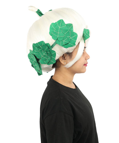 HPO Adult Women's Sculpted Pumpkin Show Wig | Multiple Color Options | Create of synthetic fiber, massive spherical updo with green leaf accents, breathable base | Halloween, theater, drag, performance, party, costume events