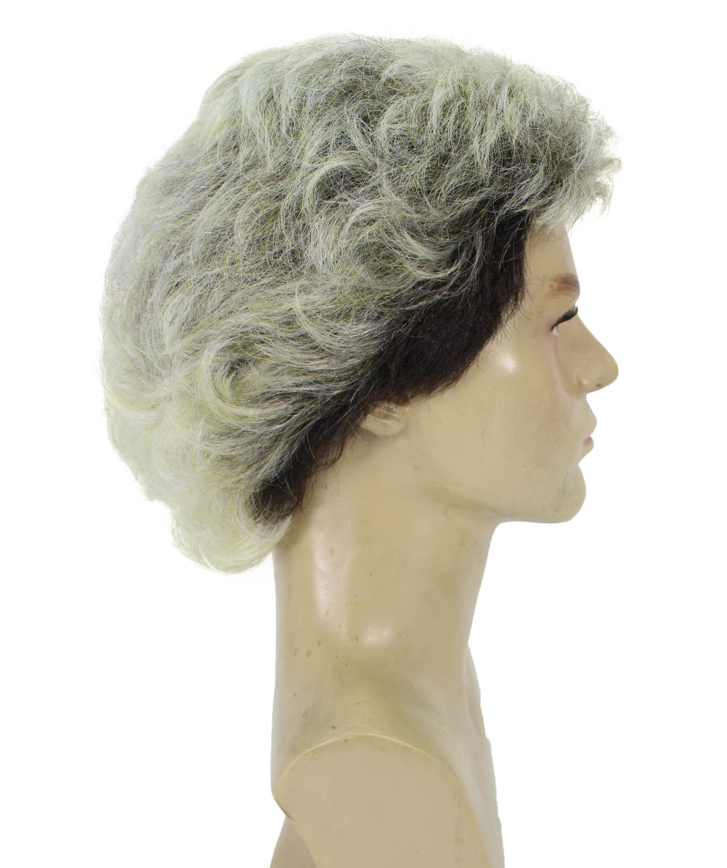 HPO Adult Men’s Sporty Natural-Looking Voluminous Short Blonde Curly Wig | Ideal for Sporty & Casual Look | Flame-retardant Synthetic Fiber