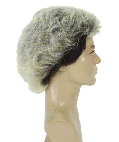 HPO Adult Men’s Sporty Natural-Looking Voluminous Short Blonde Curly Wig | Ideal for Sporty & Casual Look | Flame-retardant Synthetic Fiber