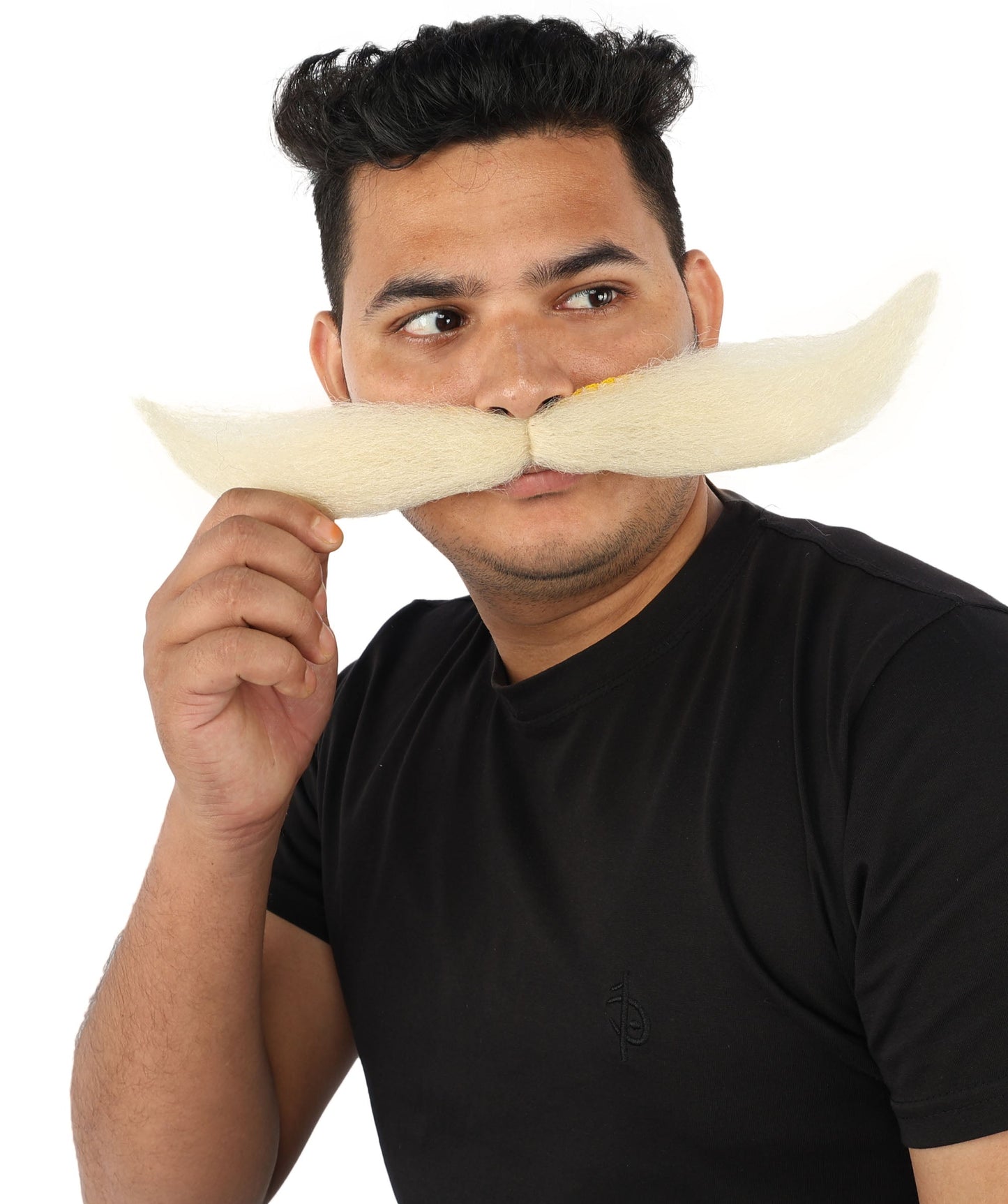 HPO Adult Men's Giant Mustache | Multiple Color Options | Self-Adhesive Fake Mustache | Realistic Costume Facial Hair Accessory for Halloween, Parties & Roleplay