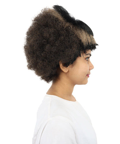 HPO Women’s Pop Diva-Inspired Wig | Long Sleek Brown & Blonde Hairstyle with Side Bangs | Synthetic Hairpiece for Cosplay, Halloween, Party & Stage