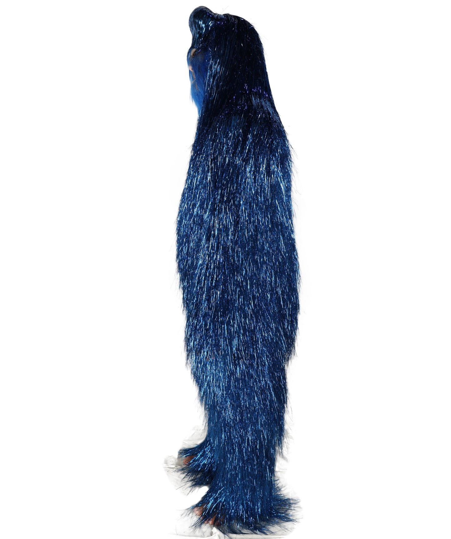 HPO UnisexTinsel Hairy Costume, Bundle & Mask Set | Full-Body Suit & Matching Mask | Long Hair Funny Costume for Halloween, Performers, Cosplay & Mascots | Multicolor Options