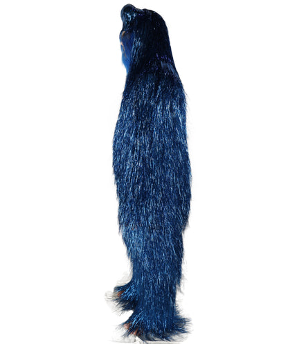 HPO UnisexTinsel Hairy Costume, Bundle & Mask Set | Full-Body Suit & Matching Mask | Long Hair Funny Costume for Halloween, Performers, Cosplay & Mascots | Multicolor Options