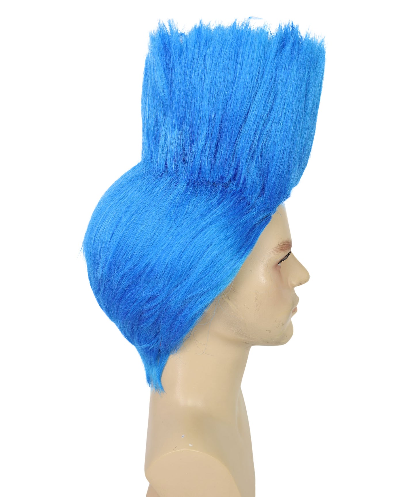 Men’s Short Straight Blue Wig – Synthetic Fiber for Adults | Breathable Capless Cap