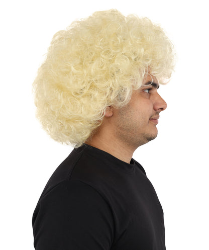 HPO Men's Soft Curly Afro Wig with Multiple Color Options | Flame-Retardant Synthetic Fiber | Perfect for Halloween, Cosplay and Themed Parties