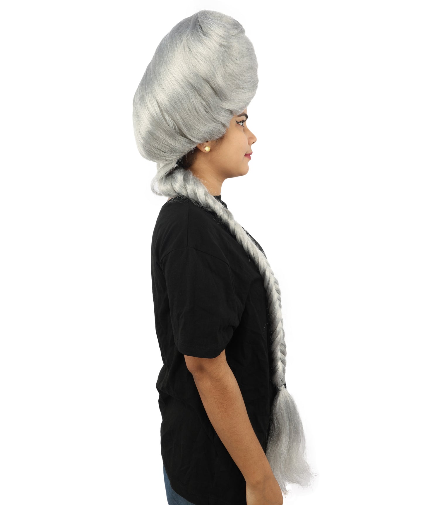 HPO Women’s Extra Long Golden Brown Count Dracula Wig | 42 Inch Synthetic Hairpiece Ideal for Gothic Noble Costume Halloween Cosplay Party Fancy Dress