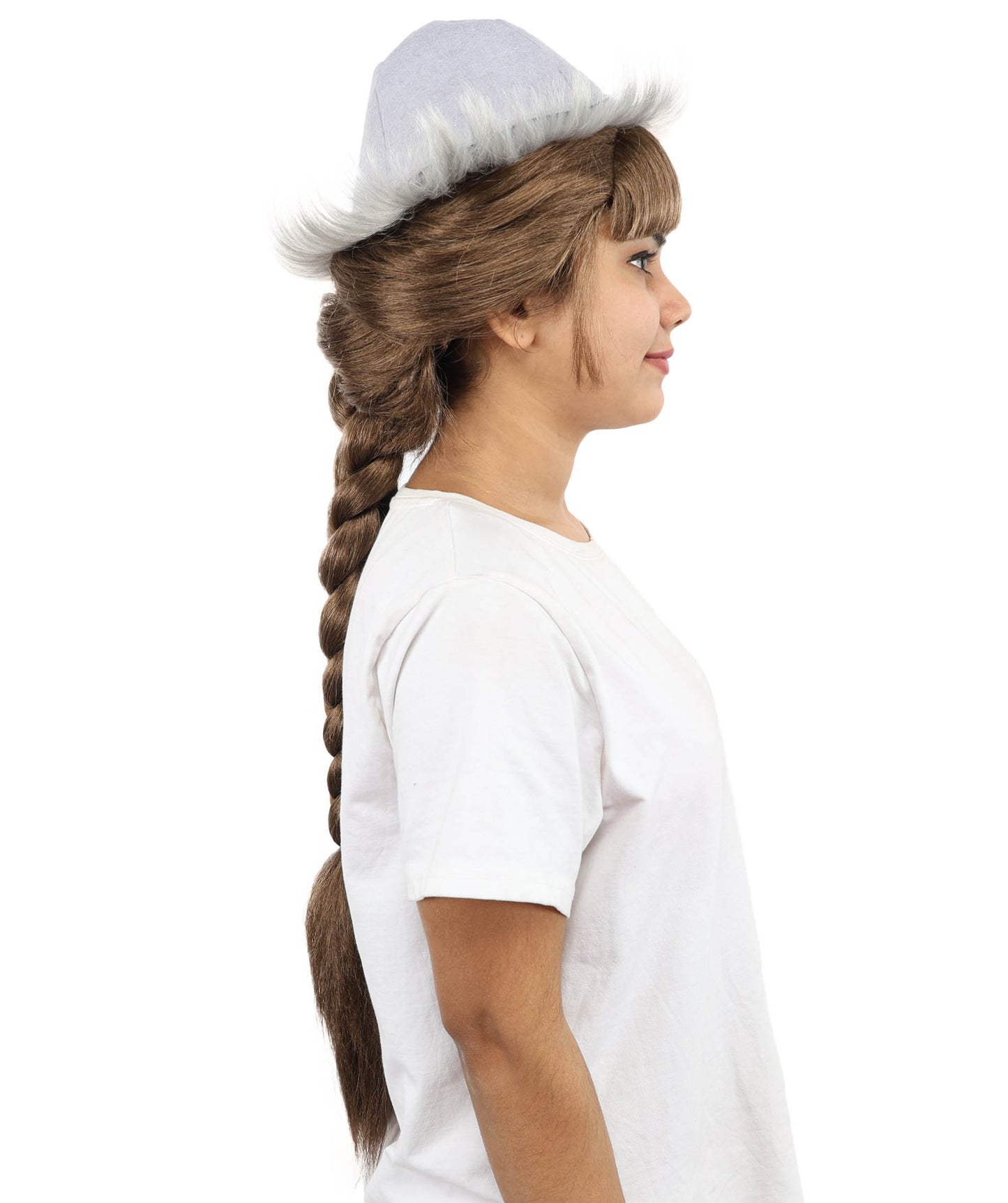 HPO Women's 32 Inch Extra Long Braided Wig with White Cap | Fantasy Style Wig with Capless Cap | Synthetic Heat-Resistant Wig for Cosplay, Costume, and Events