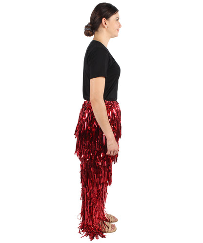 HPO Adult Women's Tinsel Fringed Tiered Multiple Color Options Trousers, Perfect for Halloween, Flame-retardant Synthetic Material