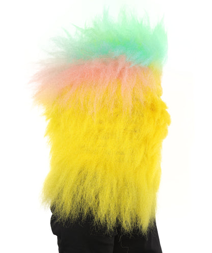 HPO Adult 74 Inch Full Animal Monster Bundle Costume & Mask Set – Yellow & Blue Furry Outfit with Screaming Head Mask | Ideal for Mascot Shows, Theater & Party Characters