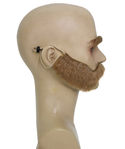 HPO Men's Ashe Blonde Beard, Mustache & Eyebrow Set | Costume Facial Hair Kit | Nordic-Style Character Look | Ideal for Cosplay, Theatre, Fancy Dress & Holiday Events
