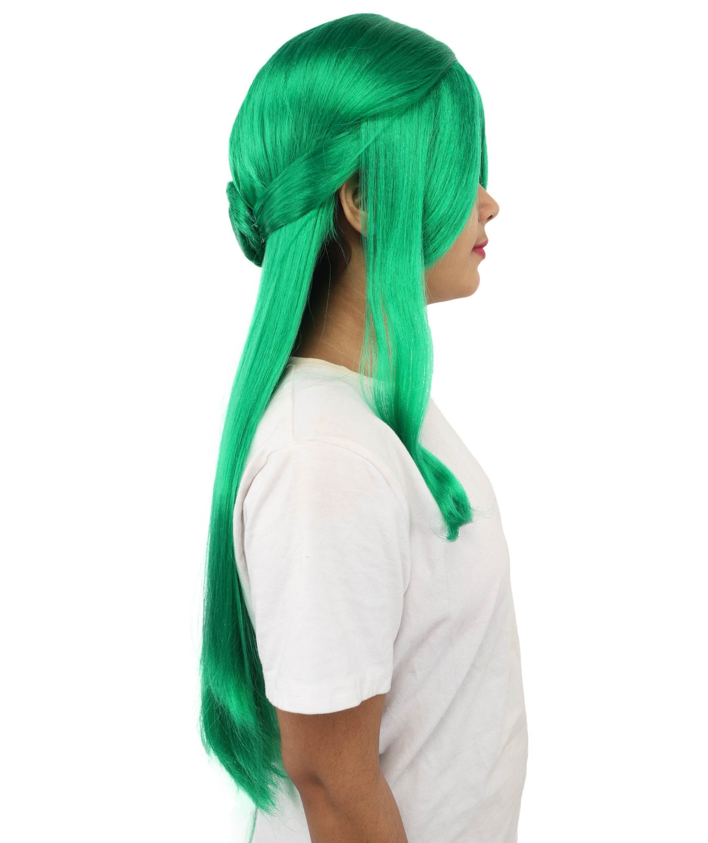 HPO Adult Women's Anime Character Wig | Multiple Color Options | Synthetic Fiber with Side Swept Bangs and Top Tuft | Halloween Party and Comic Con Events