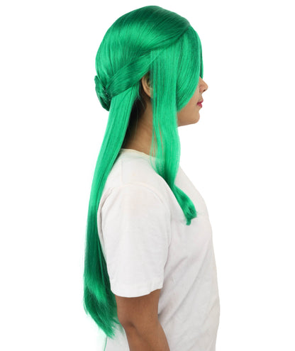 HPO Adult Women's Anime Character Wig | Multiple Color Options | Synthetic Fiber with Side Swept Bangs and Top Tuft | Halloween Party and Comic Con Events